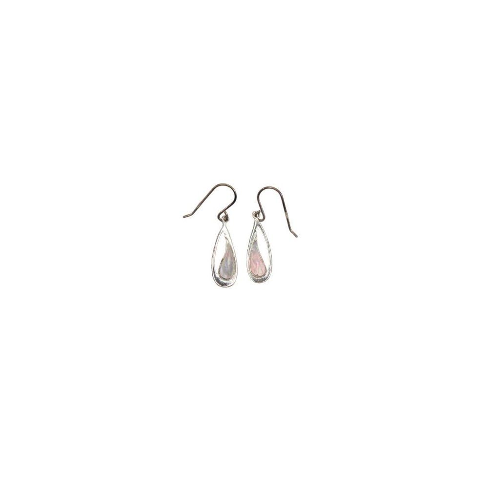 .925 Drop Earrings SU Thailand Vintage MOP Mother of Pearl Abalone 90227